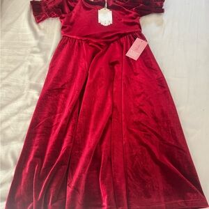 Ivy City Co Rich Red Velvet Dress